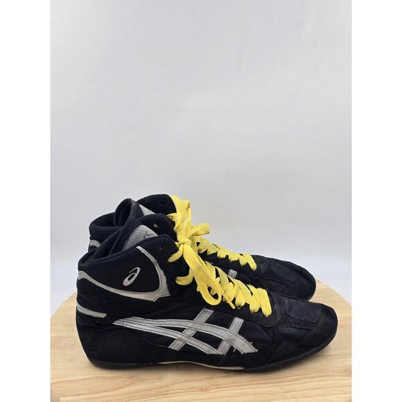 Vintage Rare Asics Split Second Wrestling Shoes JN602 Men sz 10 Black High Lace - Picture 1 of 9